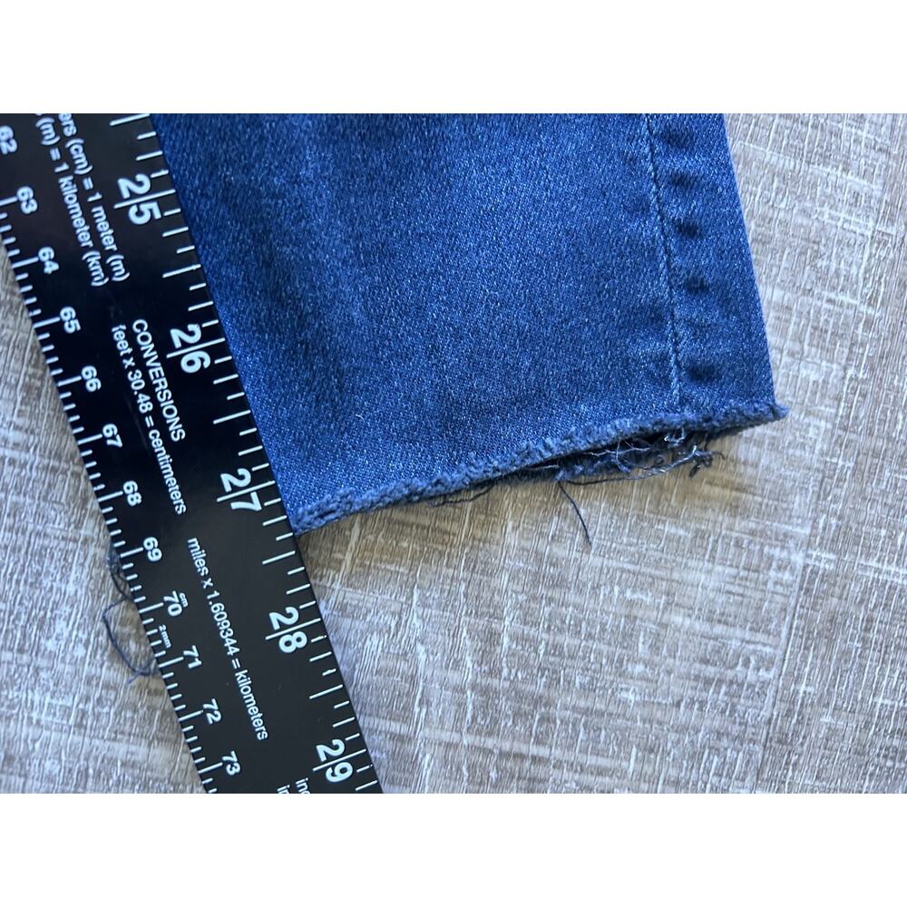 MOTHER The Looker Ankle Fray Repeating Love Skinny Jeans Womens 26 Raw Hem Blue - Picture 10 of 13